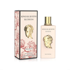 A product presentation of Kings & Queens Blossom, showing the 100ml bottle alongside its floral-patterned gift box featuring a gold-toned sculptural emblem.
