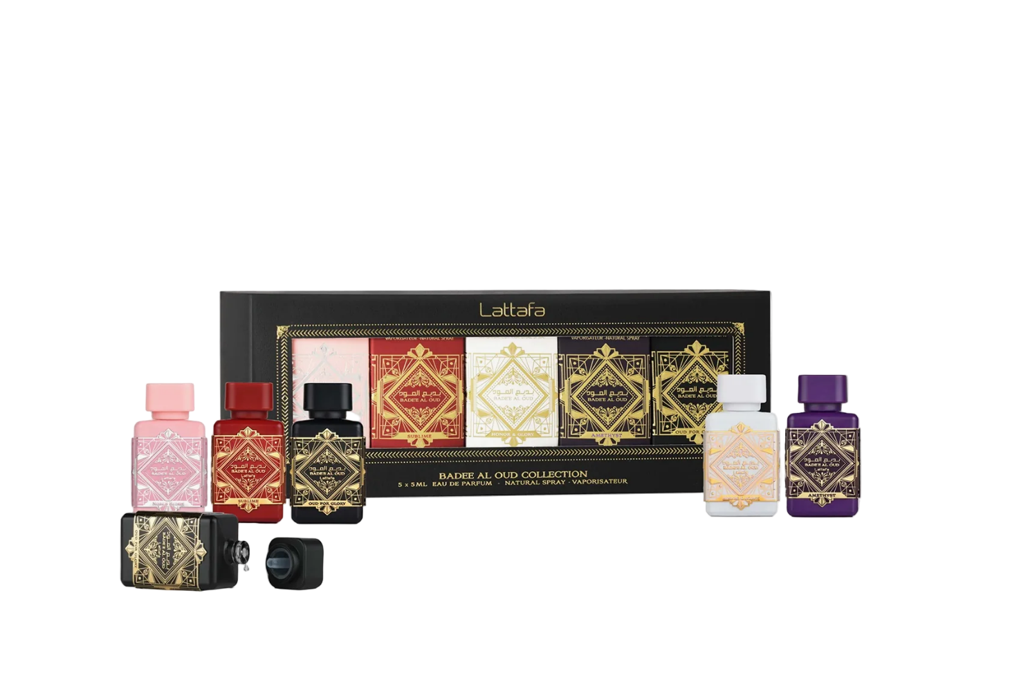Badee Al Oud Collection par Lattafa EDP 5x5ml coffret cadeau