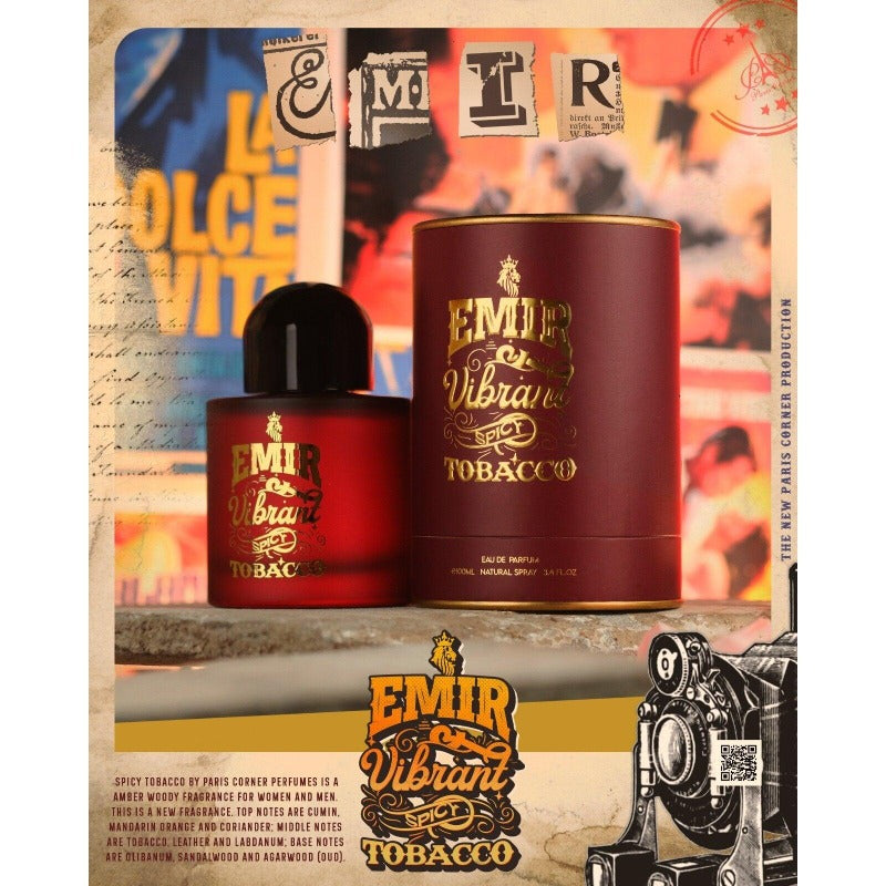 Emir Vibrant Spicy Tobacco eau parfumée mixte 100ml - Royalsperfume EMIR